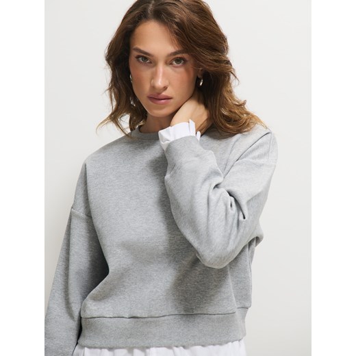 Mohito - Bluza ze wstawką koszulową - szary Mohito XS Mohito