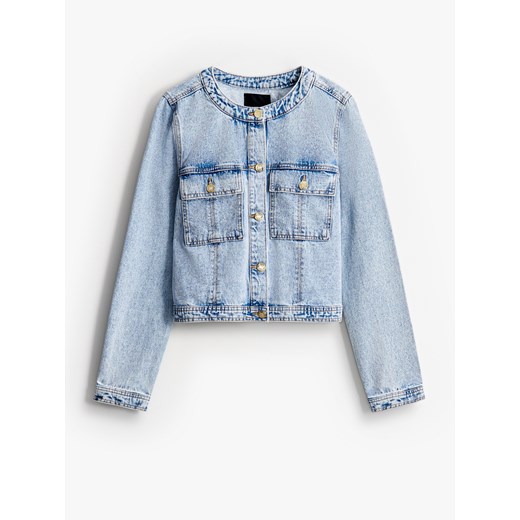 Mohito - Kurtka jeansowa - niebieski ze sklepu Mohito w kategorii Kurtki damskie - zdjęcie 185925962