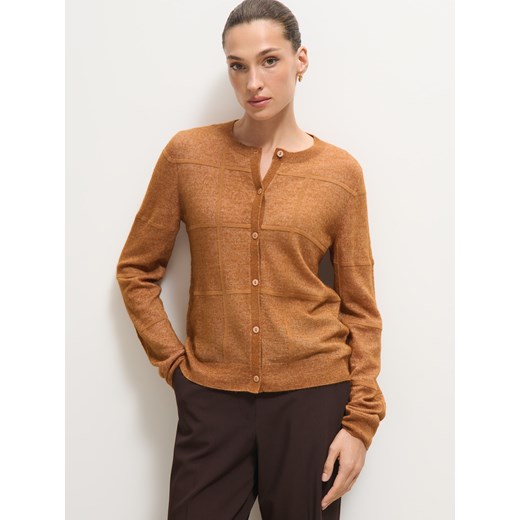 Mohito - Kardigan z dodatkiem wełny - brązowy ze sklepu Mohito w kategorii Swetry damskie - zdjęcie 185926670