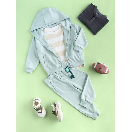 Reserved - Bawełniana bluza z kapturem - niebieski ze sklepu Reserved w kategorii Bluzy chłopięce - zdjęcie 185927950