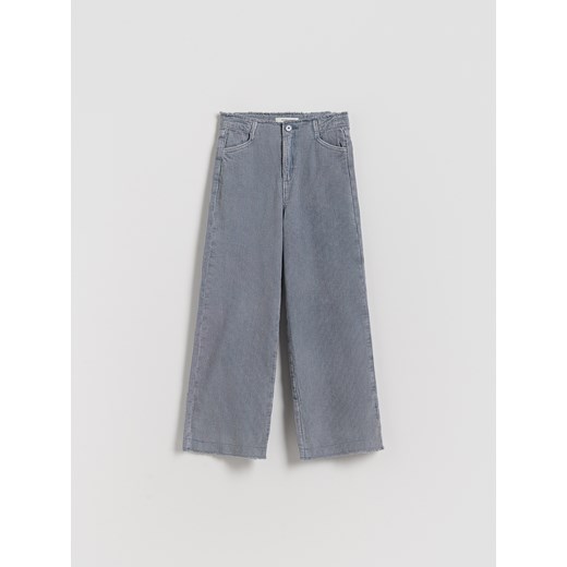 Reserved - Sztruksowe spodnie - granatowy ze sklepu Reserved w kategorii Spodnie dziewczęce - zdjęcie 185929062