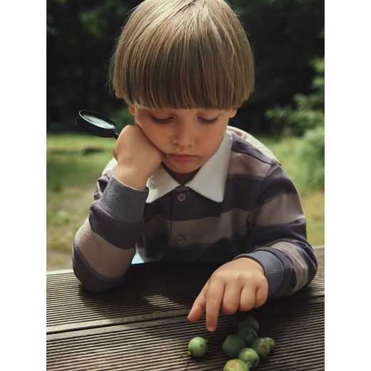 Reserved - Bawełniany longsleeve polo - brązowy ze sklepu Reserved w kategorii T-shirty chłopięce - zdjęcie 185929173