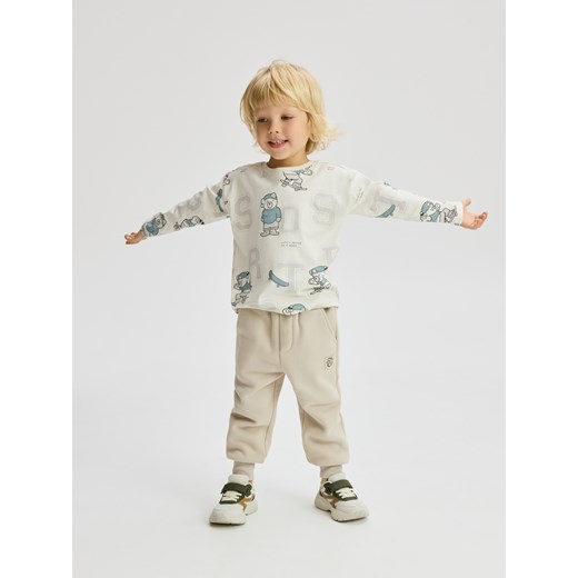 Reserved - Bawełniany longsleeve 2 pack - złamana biel Reserved 110 (4-5 lat) Reserved