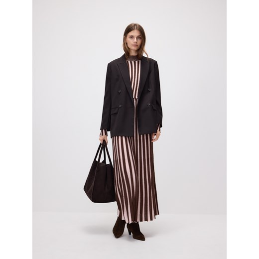 Reserved - Sweter w prążki - ciemnobrązowy Reserved L Reserved