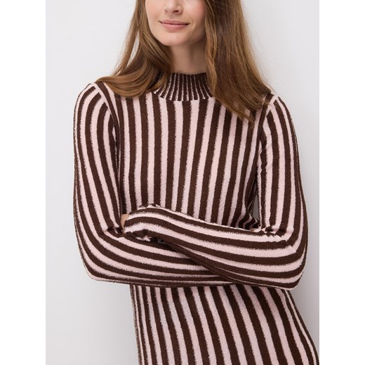 Reserved - Sweter w prążki - ciemnobrązowy Reserved M Reserved