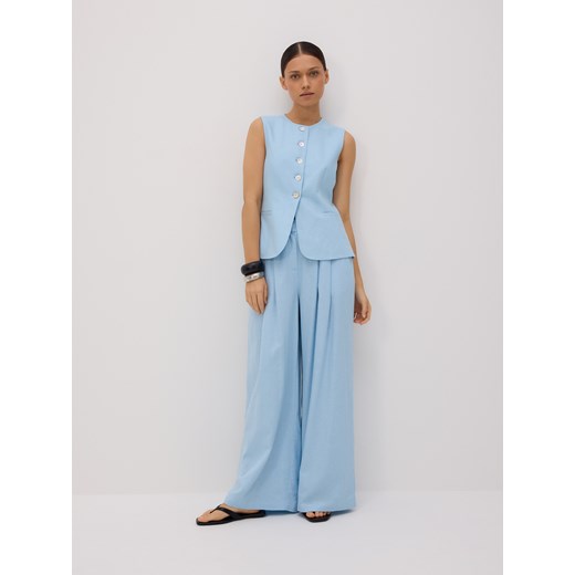 Reserved - Spodnie wide leg - jasnoniebieski ze sklepu Reserved w kategorii Spodnie damskie - zdjęcie 185929870