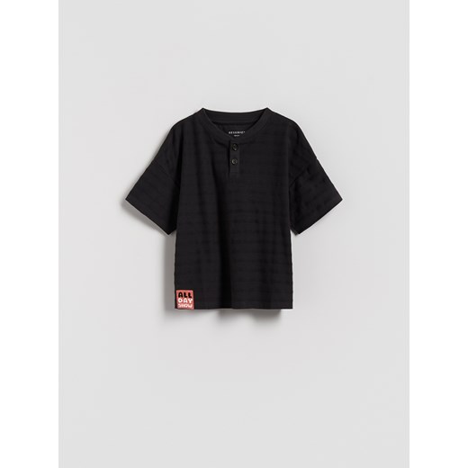 Reserved - Bawełniany t-shirt - ciemnoszary ze sklepu Reserved w kategorii T-shirty chłopięce - zdjęcie 185930151