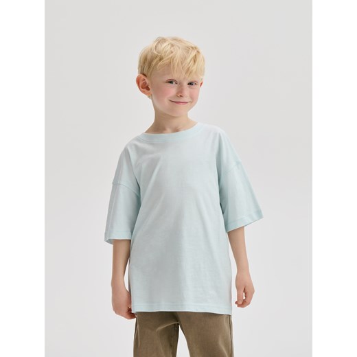 Reserved - Bawełniany t-shirt oversize - jasnozielony Reserved 134/140 (8-9 lat) wyprzedaż Reserved