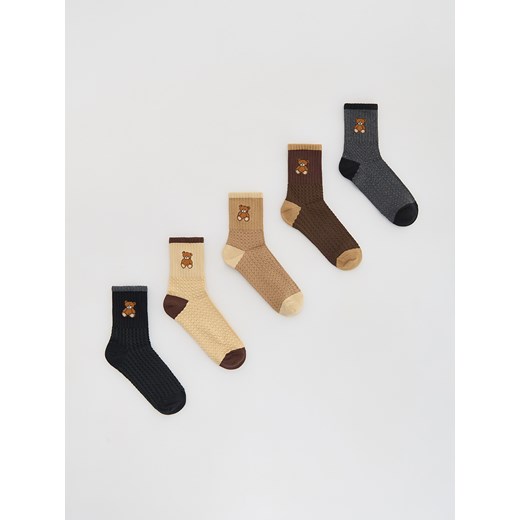 Reserved - Skarpetki 5 pack - ciemnobrązowy ze sklepu Reserved w kategorii Skarpetki dziecięce - zdjęcie 185930831