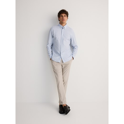 Reserved - Koszula slim fit w kratę - jasnoniebieski Reserved L Reserved promocja