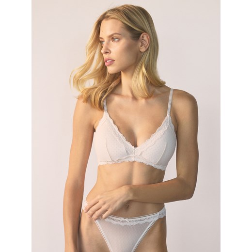 Reserved - Siateczkowy biustonosz - kremowy ze sklepu Reserved w kategorii Biustonosze - zdjęcie 185931190