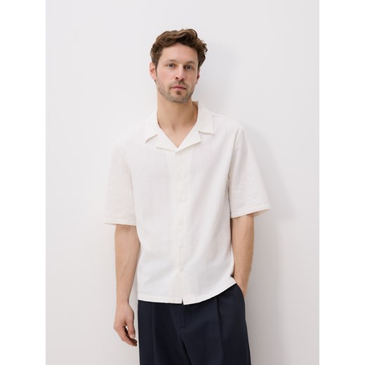 Reserved - Bawełniana koszula oversize - biały ze sklepu Reserved w kategorii Koszule męskie - zdjęcie 185931200