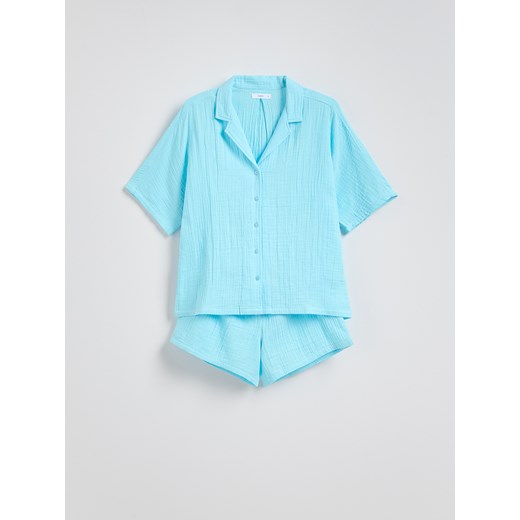 Reserved - Dwuczęściowa piżama - turkusowy ze sklepu Reserved w kategorii Piżamy damskie - zdjęcie 185931233