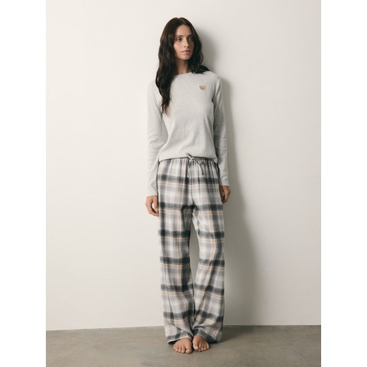 Reserved - Dwuczęściowa piżama z misiem - jasnoszary ze sklepu Reserved w kategorii Piżamy damskie - zdjęcie 185931440