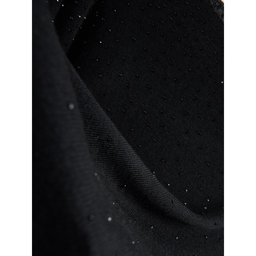 Reserved - Sweter z błyszczącą aplikacją - czarny Reserved XL Reserved