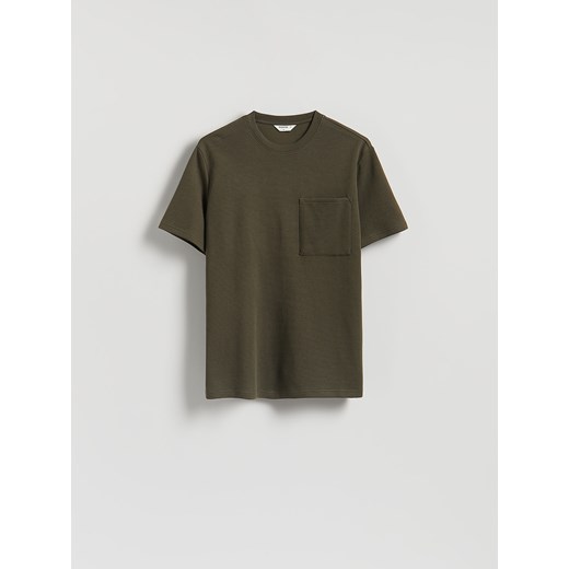 Reserved - Strukturalny t-shirt comfort fit - oliwkowy ze sklepu Reserved w kategorii T-shirty męskie - zdjęcie 185932174