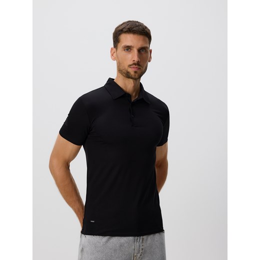 Reserved - Koszulka polo slim - czarny ze sklepu Reserved w kategorii T-shirty męskie - zdjęcie 185933192