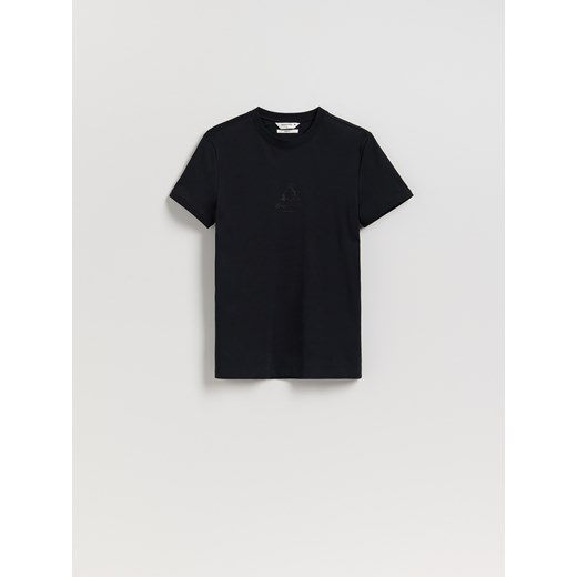 Reserved - Bawełniany t-shirt slim fit - czarny Reserved XL Reserved