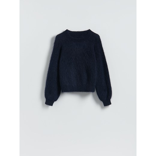 Reserved - Sweter z moherem - granatowy Reserved S Reserved