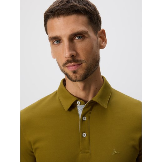 Reserved - Koszulka polo regular fit - oliwkowy ze sklepu Reserved w kategorii T-shirty męskie - zdjęcie 185933361