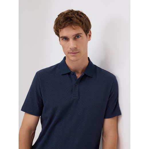 Reserved - Koszulka polo regular fit - granatowy ze sklepu Reserved w kategorii T-shirty męskie - zdjęcie 185933642
