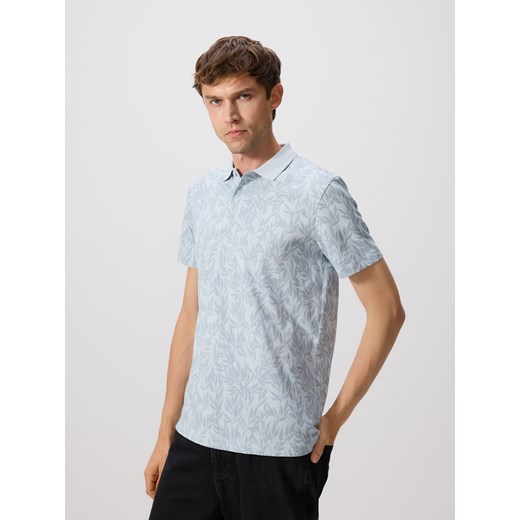 Reserved - Koszulka polo regular ze wzorem - jasnoniebieski ze sklepu Reserved w kategorii T-shirty męskie - zdjęcie 185933883