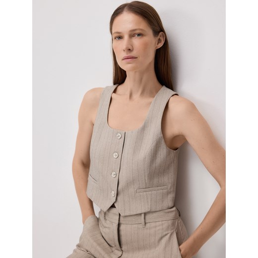 Reserved - Krótka kamizelka garniturowa - wielobarwny ze sklepu Reserved w kategorii Kamizelki damskie - zdjęcie 185934171