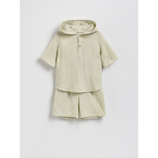 Reserved - Bawełniany komplet - jasnozielony ze sklepu Reserved w kategorii Komplety chłopięce - zdjęcie 185934344