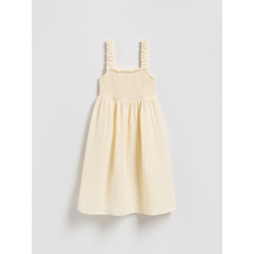 Reserved - Muślinowa sukienka mini - złamana biel - id: 335HZ-01X - marki Reserved - 185934480 Reserved - Muślinowa sukienka mini - złamana biel ze sklepu Reserved w kategorii Sukienki dziewczęce - zdjęcie 185934480