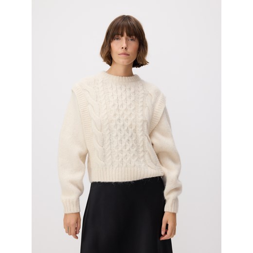 Reserved - Sweter z wełną - złamana biel ze sklepu Reserved w kategorii Swetry damskie - zdjęcie 185934693