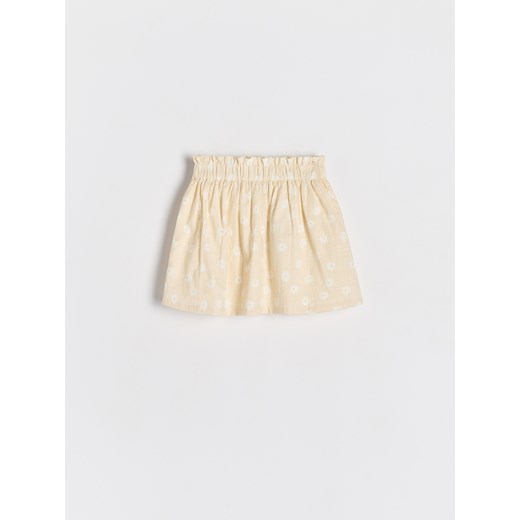Reserved - Bawełniana spódnica w kwiaty - kremowy ze sklepu Reserved w kategorii Spódnice dziewczęce - zdjęcie 185934980