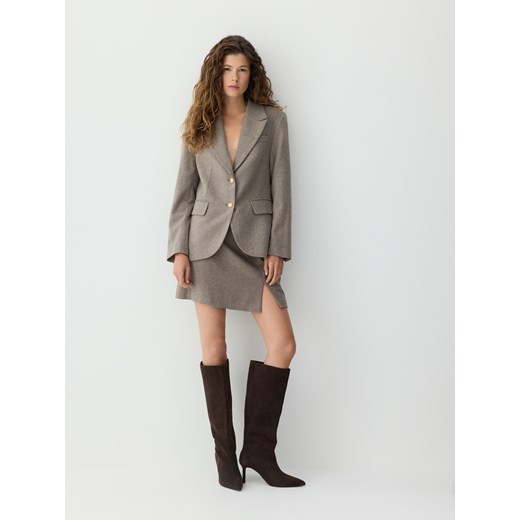 Reserved - Spódnica z wełną - beżowy Reserved XS Reserved