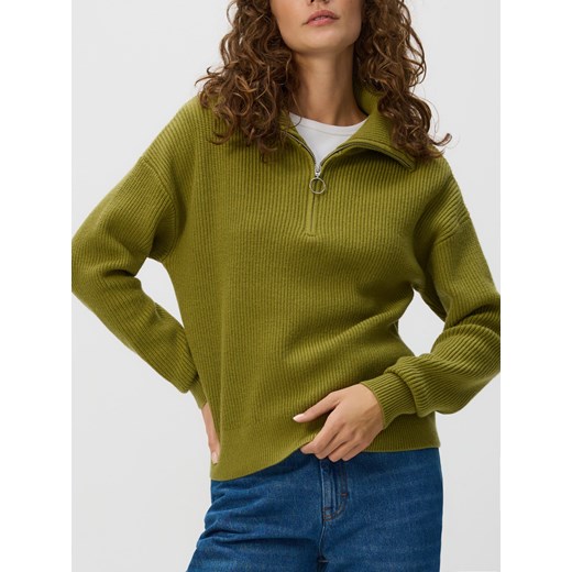 Reserved - Sweter z wiskozą - ciemnozielony ze sklepu Reserved w kategorii Swetry damskie - zdjęcie 185935484