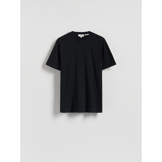 Reserved - T-shirt regular fit z lnem - czarny ze sklepu Reserved w kategorii T-shirty męskie - zdjęcie 185935773