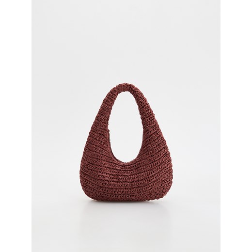 Reserved - Pleciona torebka hobo - bordowy ze sklepu Reserved w kategorii Torby letnie - zdjęcie 185936070