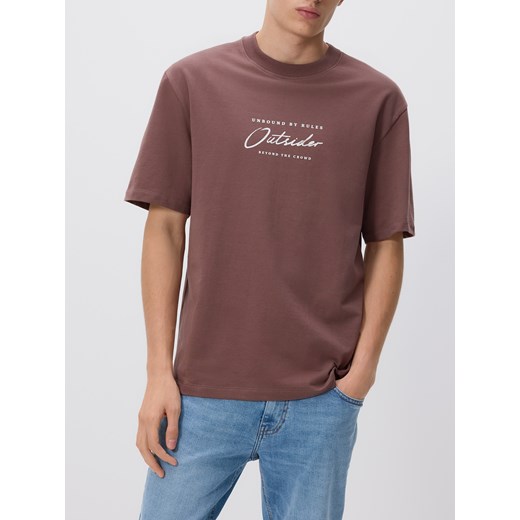 Reserved - T-shirt comfort z nadrukiem - jasnofioletowy ze sklepu Reserved w kategorii T-shirty męskie - zdjęcie 185936080