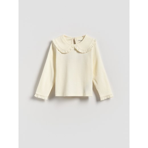 Reserved - Bluzka z kołnierzykiem - złamana biel ze sklepu Reserved w kategorii Bluzki dziewczęce - zdjęcie 185936263