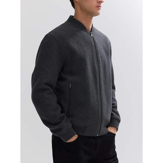 Reserved - Kurtka bomberka z wełną - ciemnoszary Reserved XL Reserved