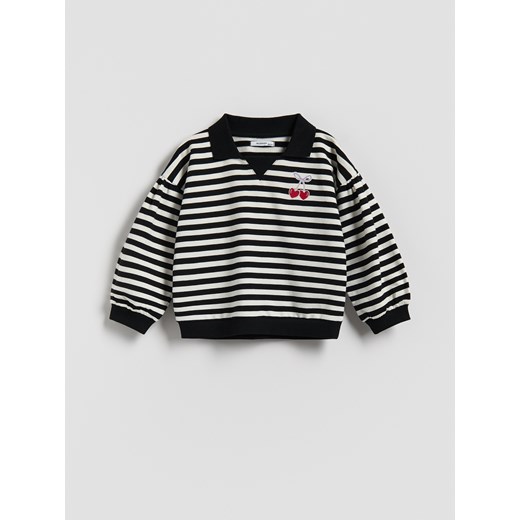 Reserved - Bluzka z kołnierzykiem - czarny - id: 417FT-99X - marki Reserved - 185936474 Reserved - Bluzka z kołnierzykiem - czarny ze sklepu Reserved w kategorii Bluzki dziewczęce - zdjęcie 185936474