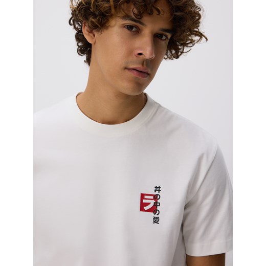 Reserved - T-shirt comfort z nadrukiem - biały ze sklepu Reserved w kategorii T-shirty męskie - zdjęcie 185937054