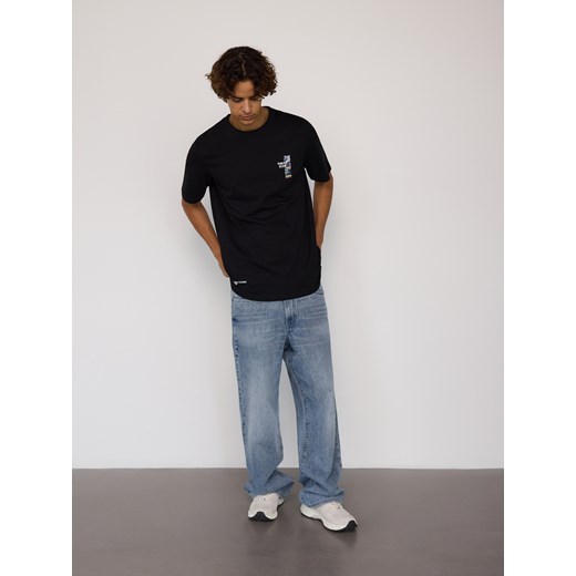 Reserved - T-shirt regular z nadrukiem - czarny ze sklepu Reserved w kategorii T-shirty męskie - zdjęcie 185937133