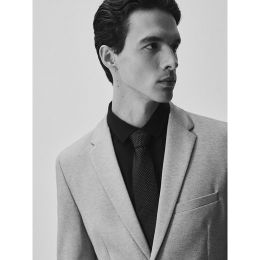 Reserved - Wąski krawat w drobne kropki - czarny Reserved ONE SIZE Reserved