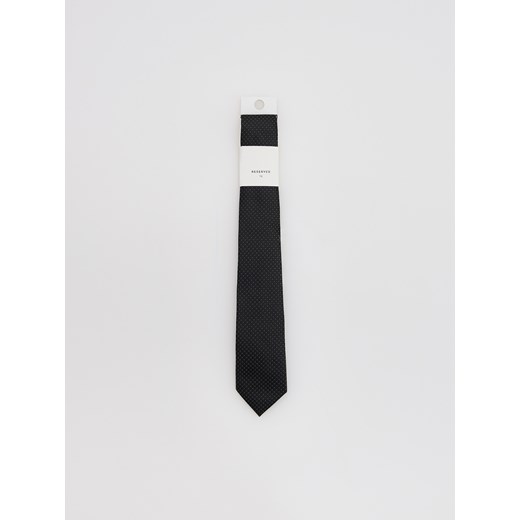 Reserved - Wąski krawat w drobne kropki - czarny Reserved ONE SIZE Reserved
