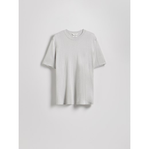 Reserved - T-shirt regular z lnem - jasnoszary Reserved XL wyprzedaż Reserved