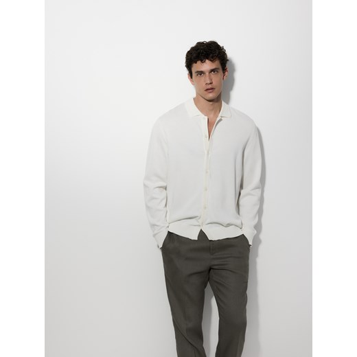 Reserved - Bawełniany kardigan - złamana biel ze sklepu Reserved w kategorii Swetry męskie - zdjęcie 185938033