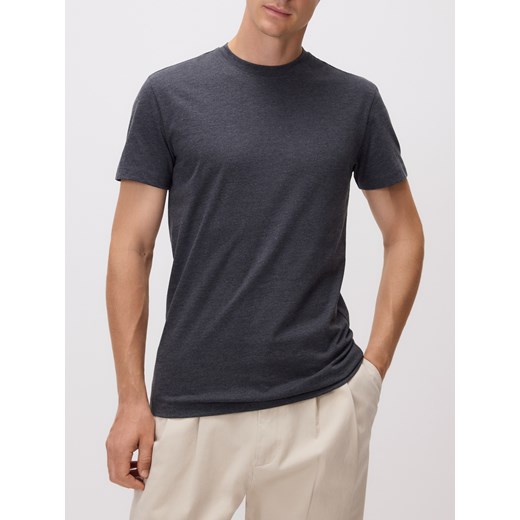 Reserved - T-shirt slim fit - ciemnoszary ze sklepu Reserved w kategorii T-shirty męskie - zdjęcie 185938121