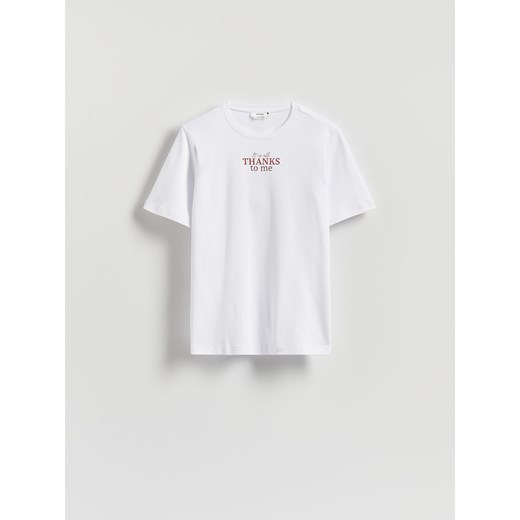 Reserved - T-shirt z nadrukiem - biały ze sklepu Reserved w kategorii Bluzki damskie - zdjęcie 185938441