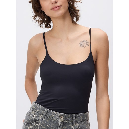 Reserved - Gładki top na ramiączkach - czarny Reserved S promocja Reserved