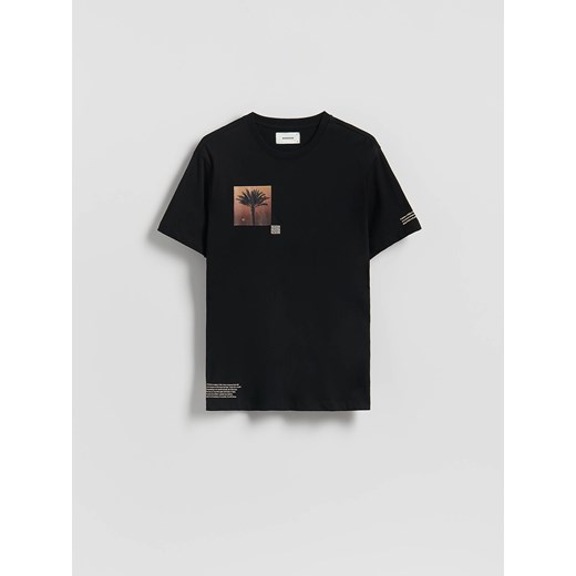 Reserved - T-shirt regular z nadrukiem - czarny ze sklepu Reserved w kategorii T-shirty męskie - zdjęcie 185938894