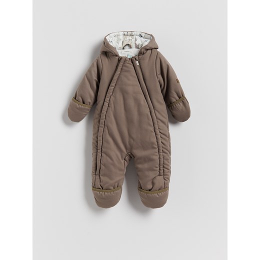 Reserved - Ocieplany kombinezon z kapturem - brązowy ze sklepu Reserved w kategorii Odzież dla niemowląt - zdjęcie 185939094